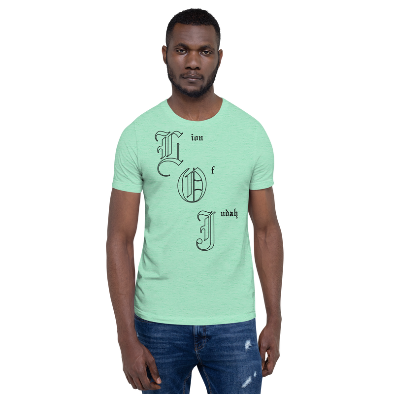 Lion Of Judah Letters Design Unisex t-shirt