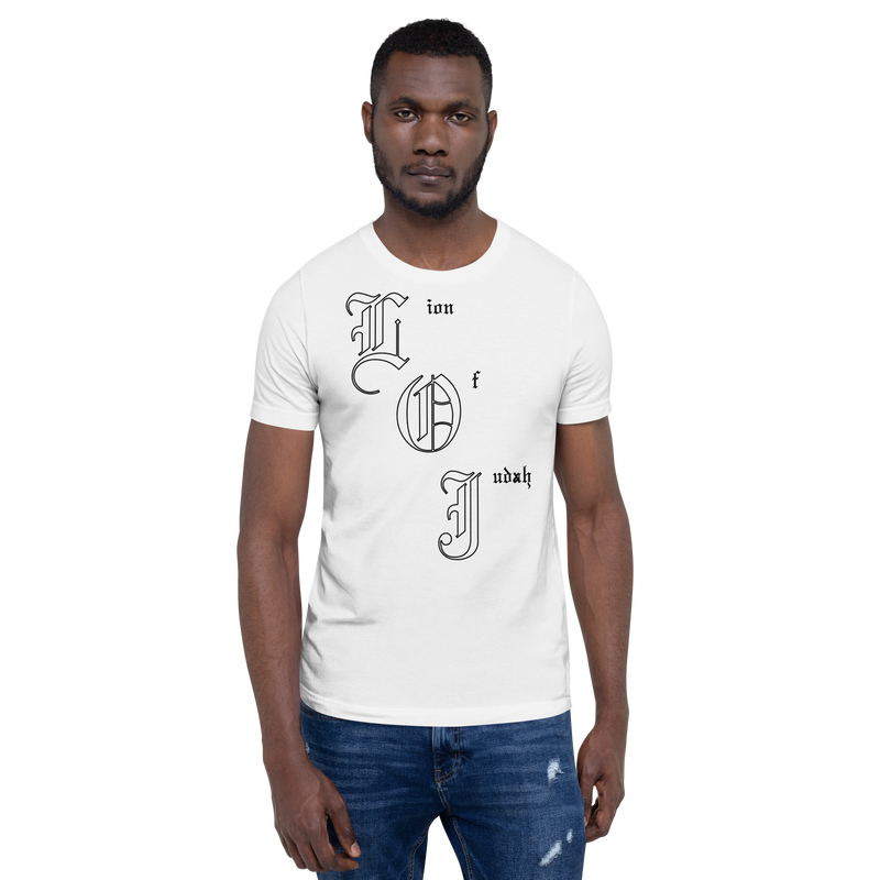Lion Of Judah Letters Design Unisex t-shirt