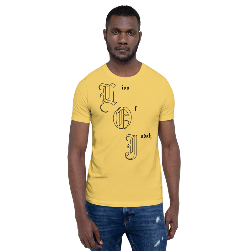 Lion Of Judah Letters Design Unisex t-shirt