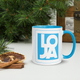Lion Of Judah Apparel Baby Blue Logo Mug with Color Inside