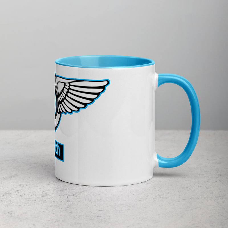 Lion Of Judah Baby Blue Logo Mug with Color Inside