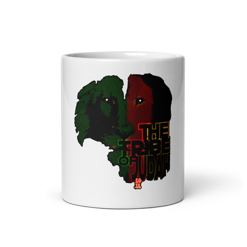 The Tribe Of Judah Lion White glossy mug