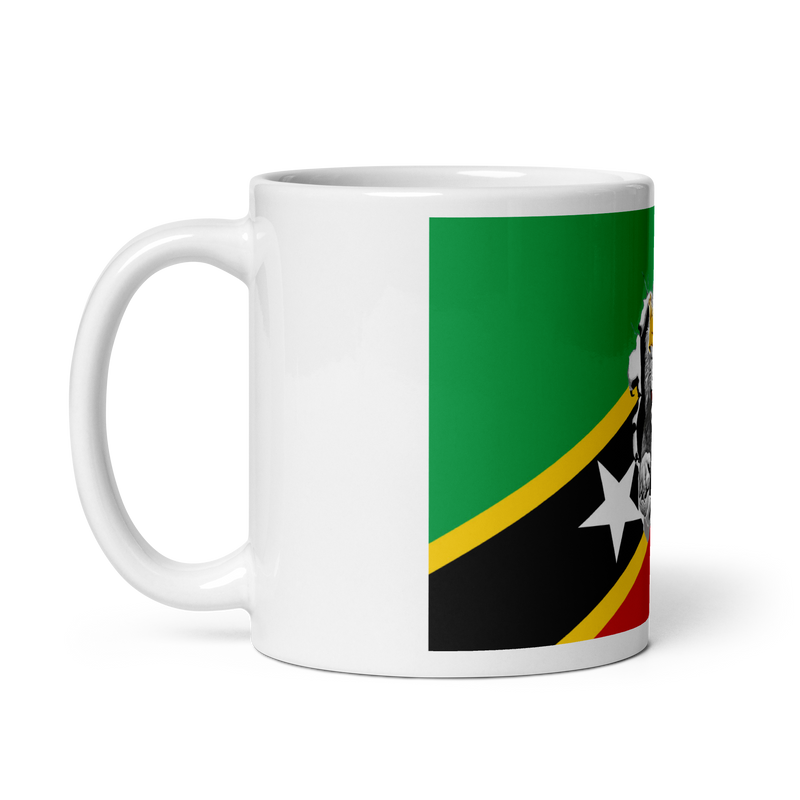 West Indian Lion of Judah White glossy mug