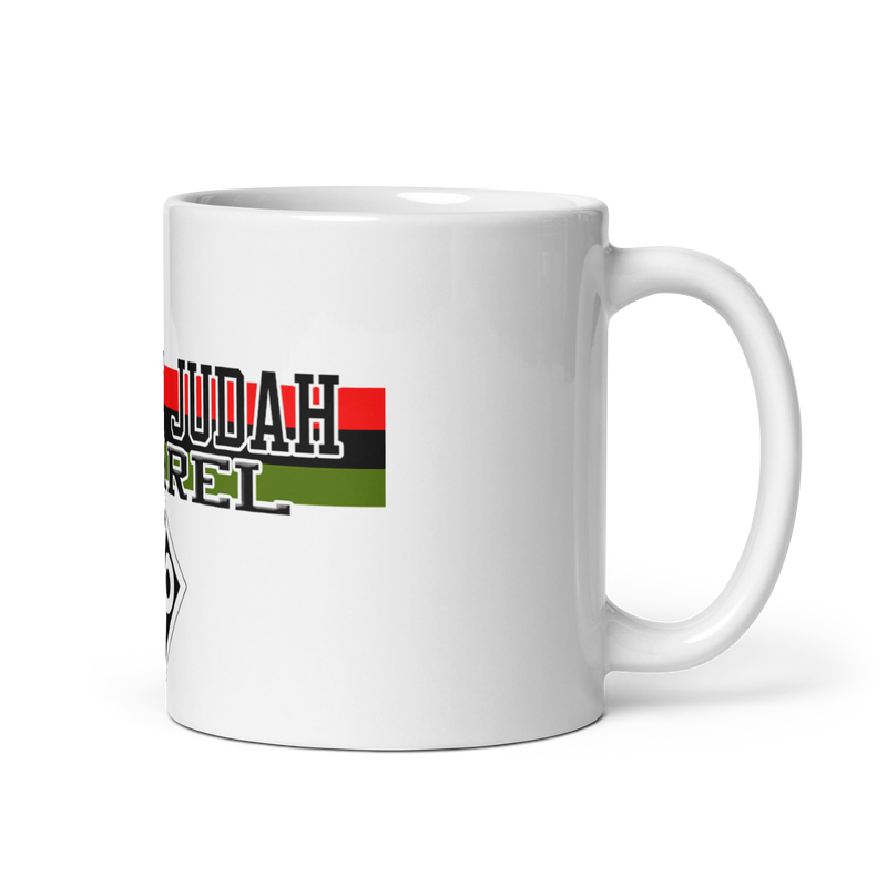 Lion Of Judah Apparel Branding Tag White glossy mug