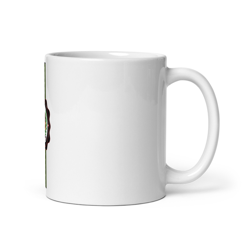 Lion of Judah God White glossy mug