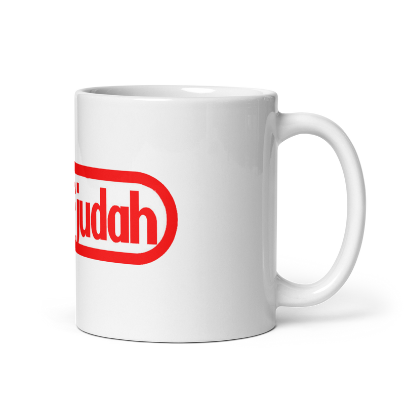 Lion Of Judah Nintendo Word Play Spinoff Design White glossy mug
