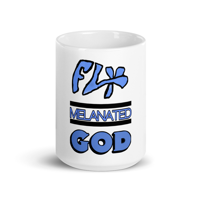 Fly Melanated God White glossy mug