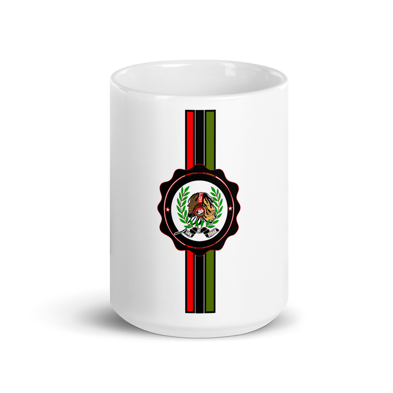 Lion of Judah God White glossy mug