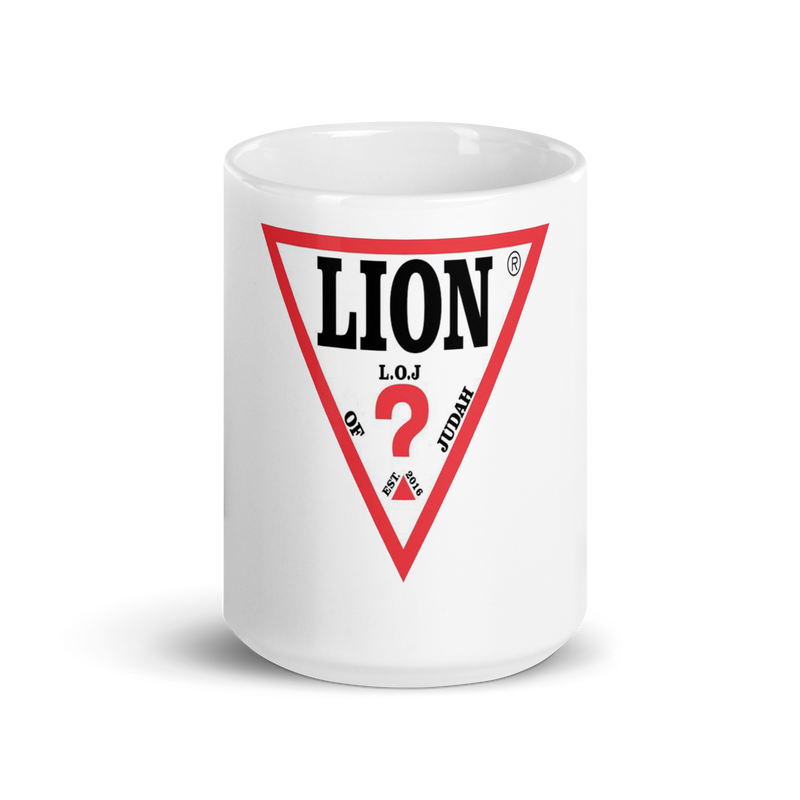 Lion Of Judah Guess Design White glossy mug