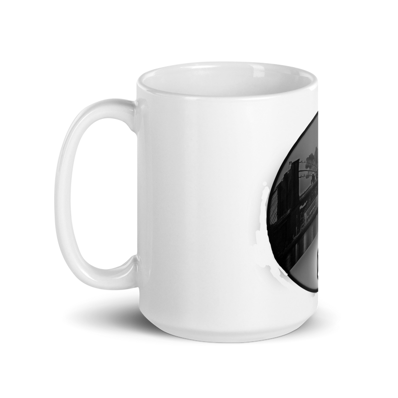 New York City Skyline White glossy mug