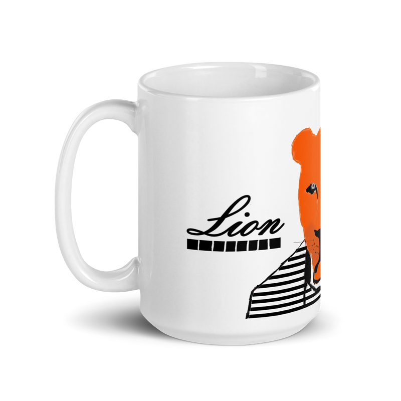 Lioness Of Judah Lion Design White glossy mug