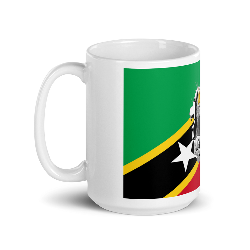West Indian Lion of Judah White glossy mug