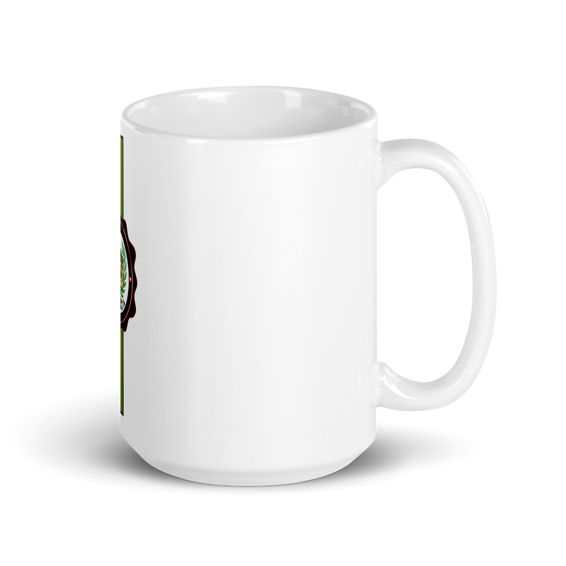 Lion of Judah God White glossy mug
