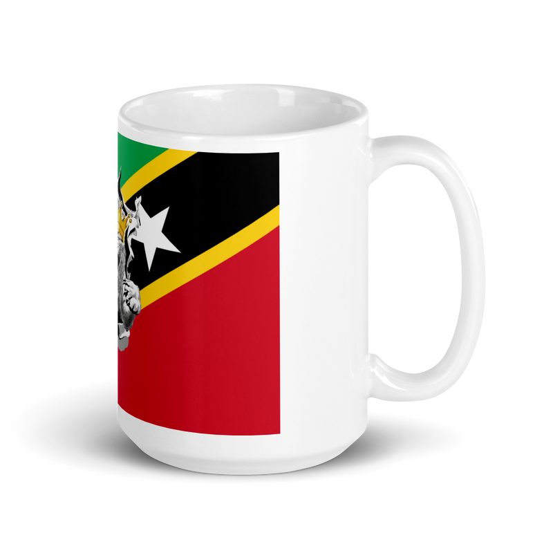 West Indian Lion of Judah White glossy mug