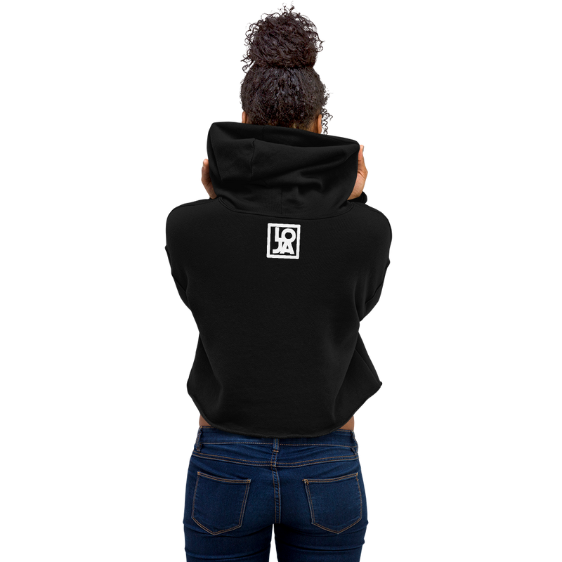 Lion Of Judah Apparel White Logo Crop Hoodie