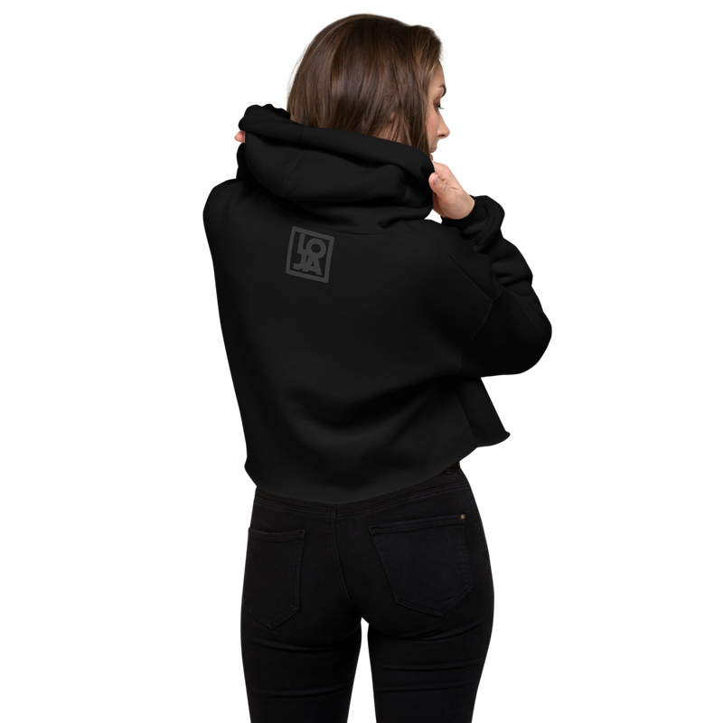Lion Of Judah Apparel Black Logo Crop Hoodie