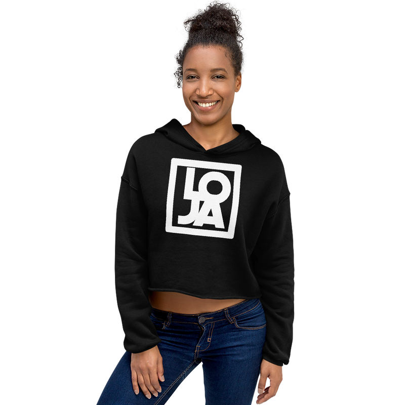 Lion Of Judah Apparel White Logo Crop Hoodie