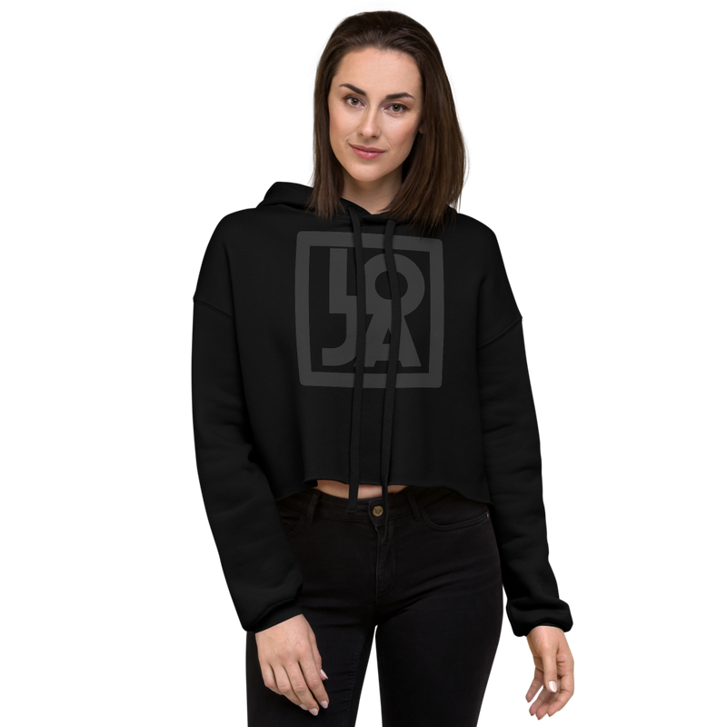 Lion Of Judah Apparel Black Logo Crop Hoodie