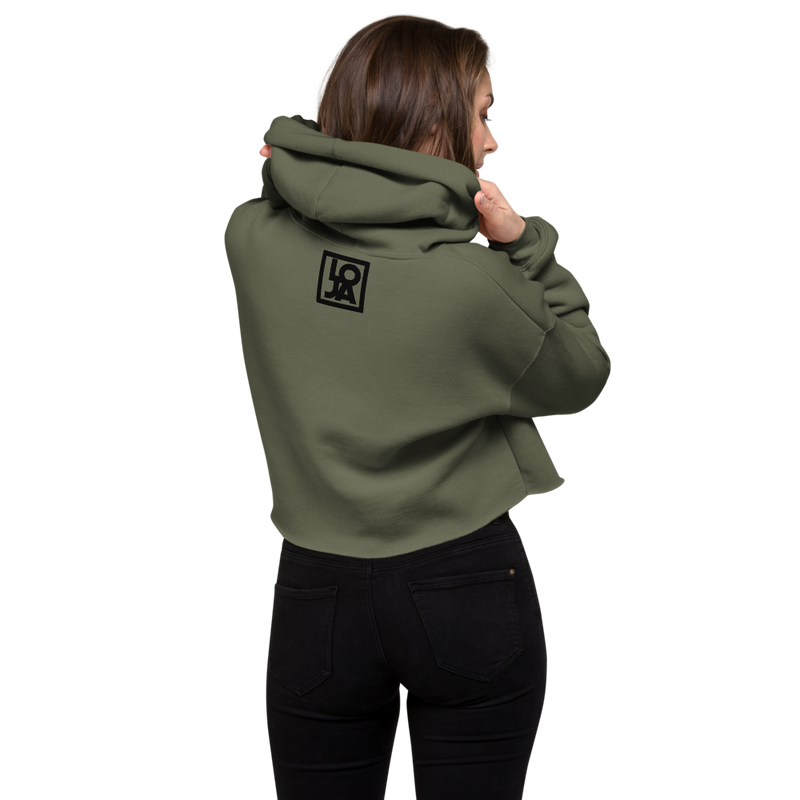 Lion Of Judah Apparel Black Logo Crop Hoodie