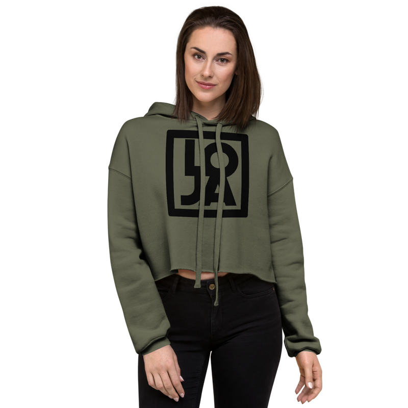 Lion Of Judah Apparel Black Logo Crop Hoodie