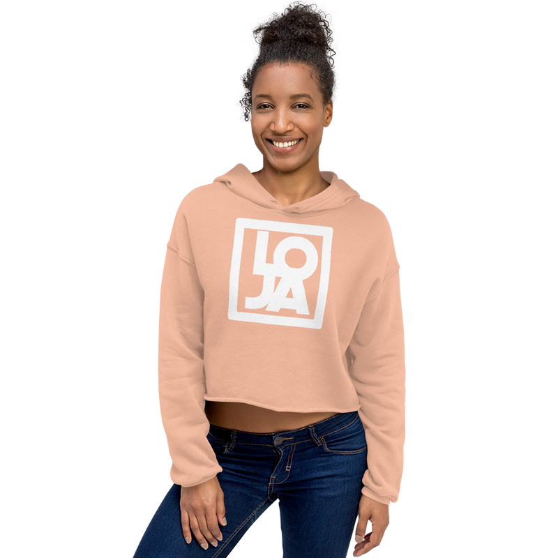 Lion Of Judah Apparel White Logo Crop Hoodie