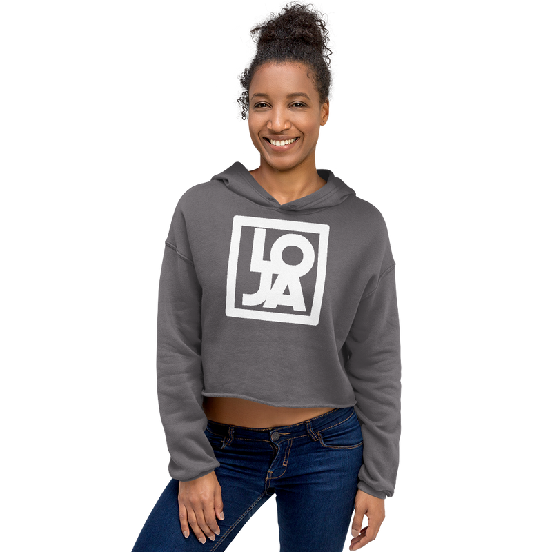 Lion Of Judah Apparel White Logo Crop Hoodie