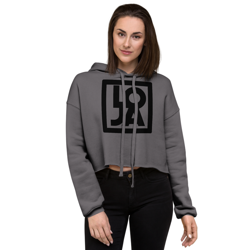 Lion Of Judah Apparel Black Logo Crop Hoodie