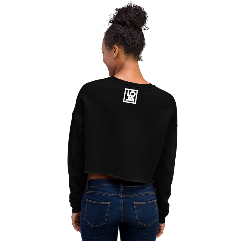 Lion Of Judah Apparel White Logo Crop Sweatshirt