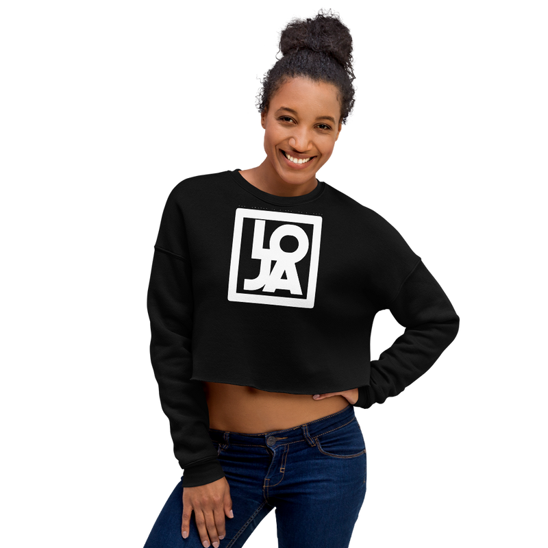 Lion Of Judah Apparel White Logo Crop Sweatshirt