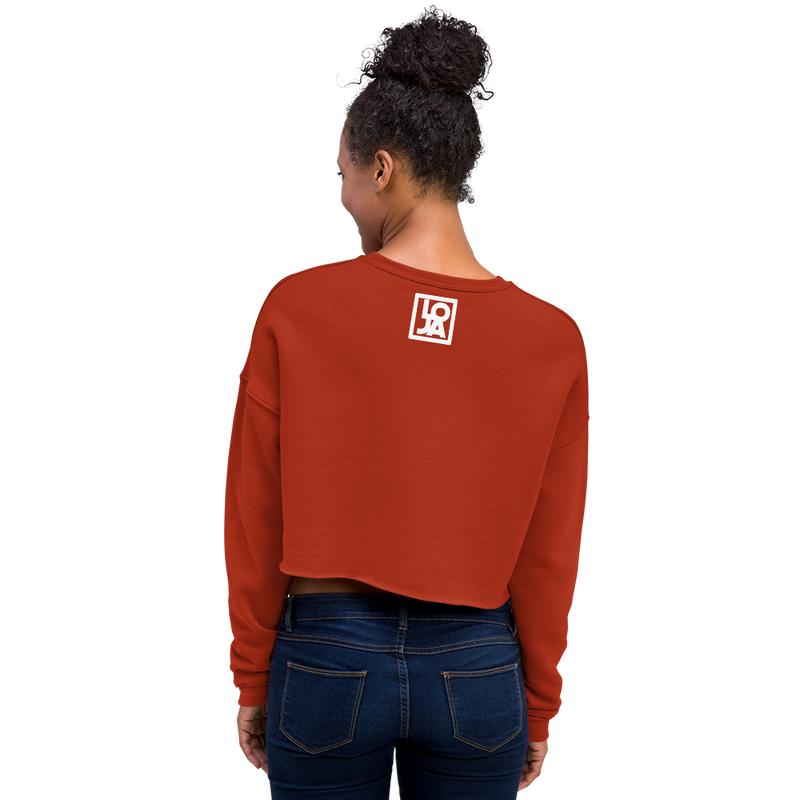 Lion Of Judah Apparel White Logo Crop Sweatshirt