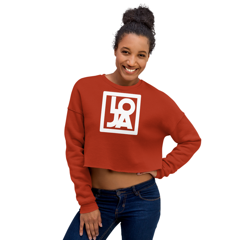 Lion Of Judah Apparel White Logo Crop Sweatshirt