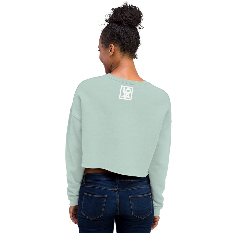 Lion Of Judah Apparel White Logo Crop Sweatshirt