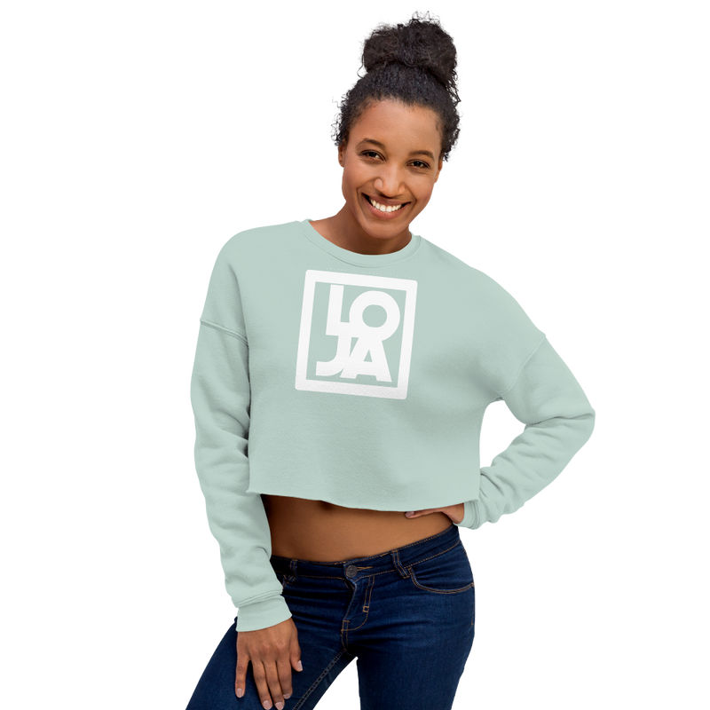 Lion Of Judah Apparel White Logo Crop Sweatshirt