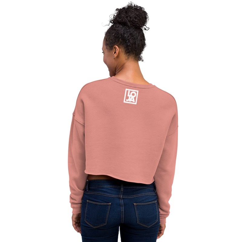 Lion Of Judah Apparel White Logo Crop Sweatshirt