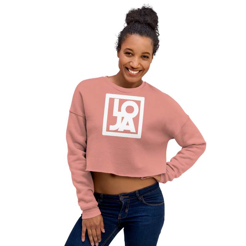 Lion Of Judah Apparel White Logo Crop Sweatshirt