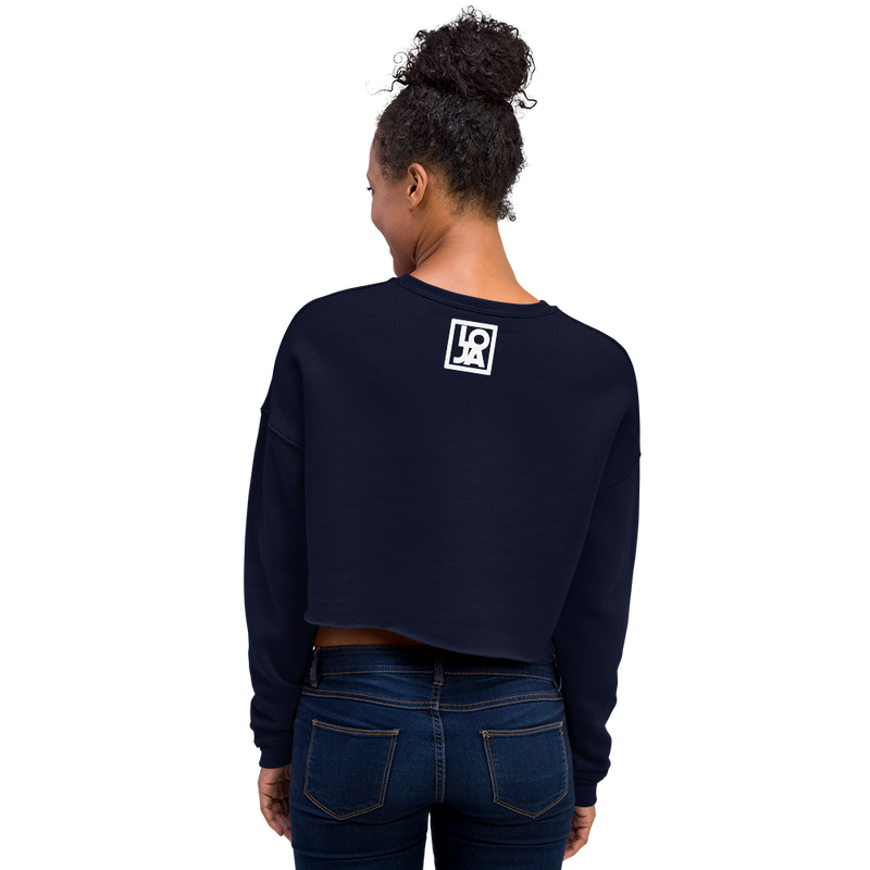 Lion Of Judah Apparel White Logo Crop Sweatshirt