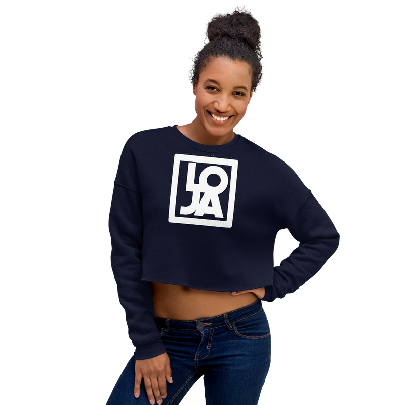 Lion Of Judah Apparel White Logo Crop Sweatshirt