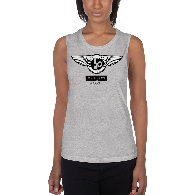 Lion Of Judah Logo Design Ladies’ V.1 Muscle Tank