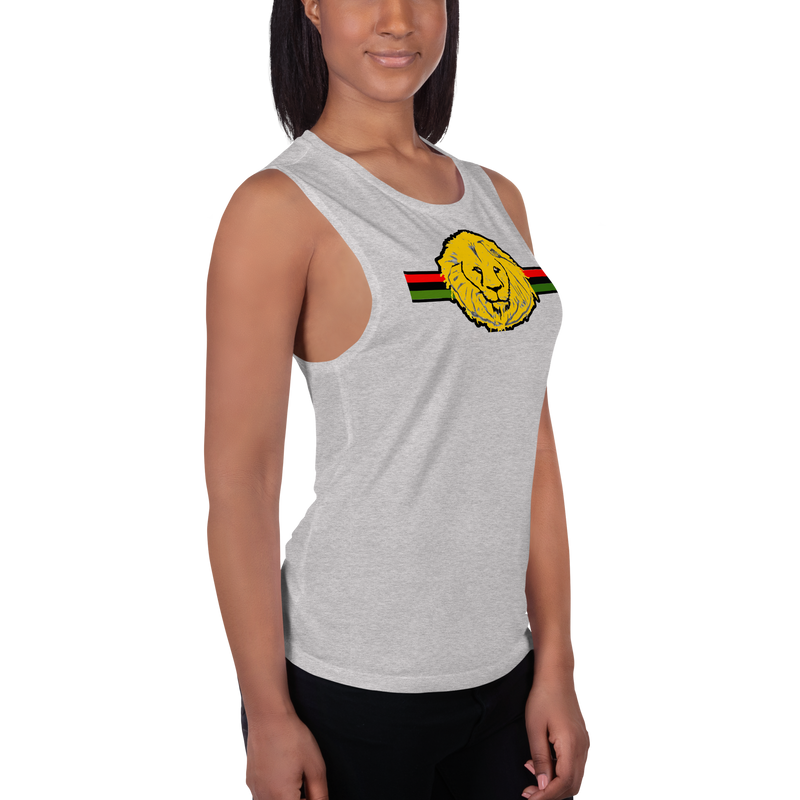 Lion Of Judah (R.B.G) Red Black Green Design Ladies’ Muscle Tank