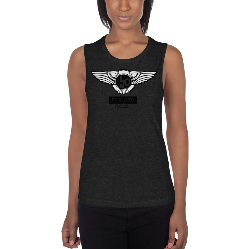Lion Of Judah Logo Design Ladies’ V.1 Muscle Tank