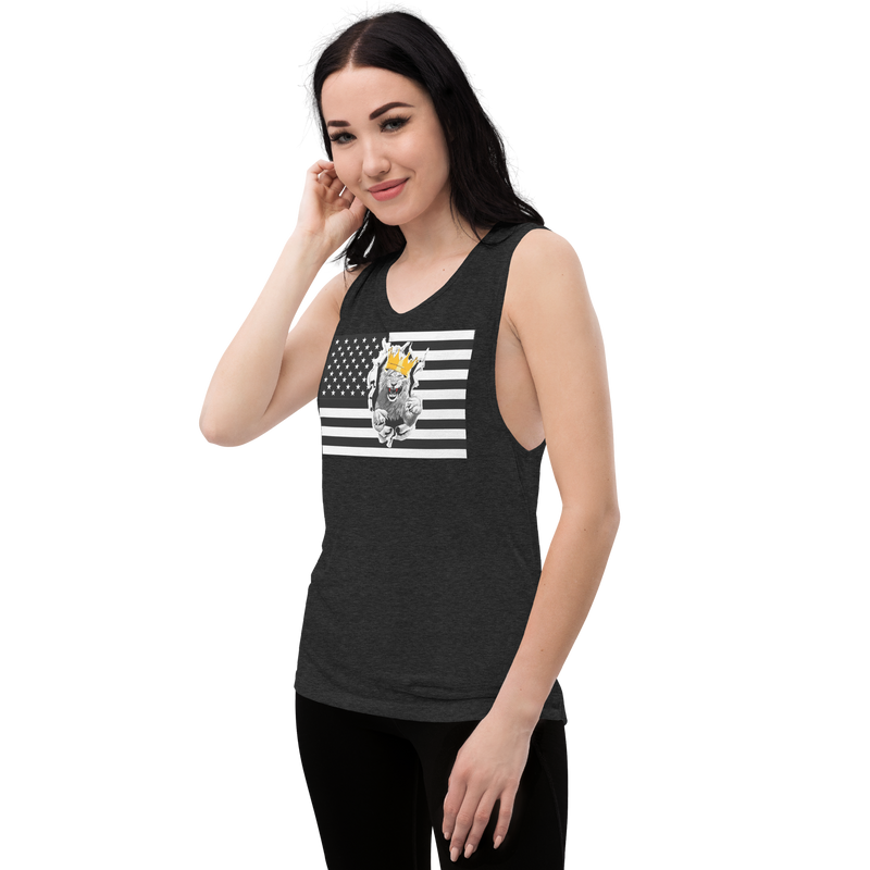 Lion Of Judah Flag Design Tee Ladies’ Muscle Tank