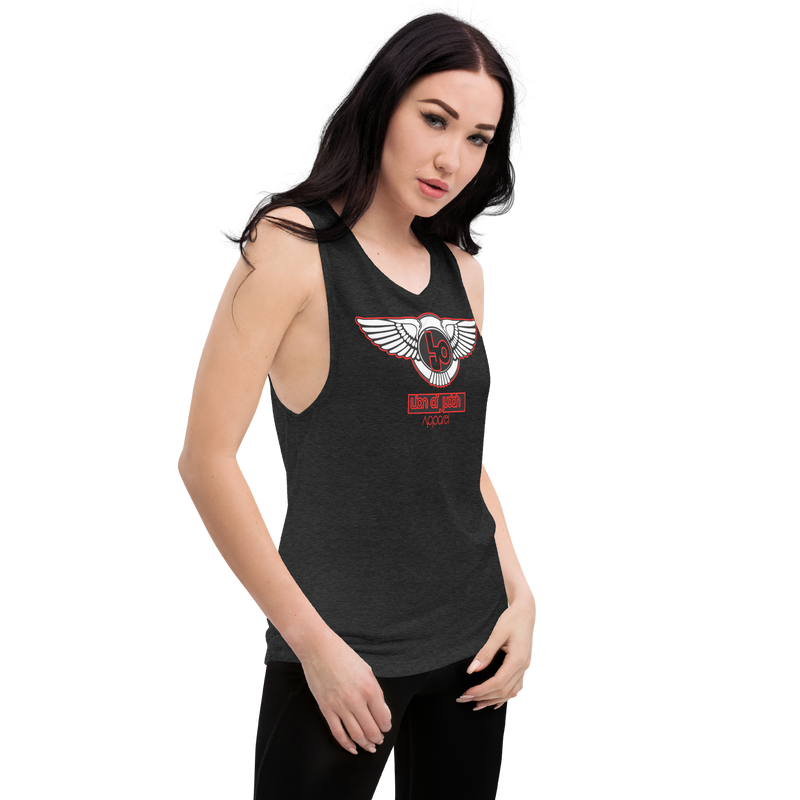 Lion Of Judah LOJ Blue logo Ladies’ Muscle Tank