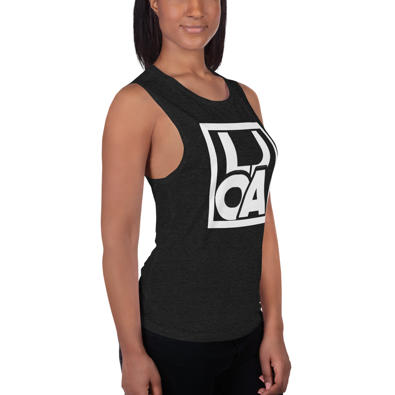 Lion Of Judah Apparel White new logo Design Ladies’ Muscle Tank
