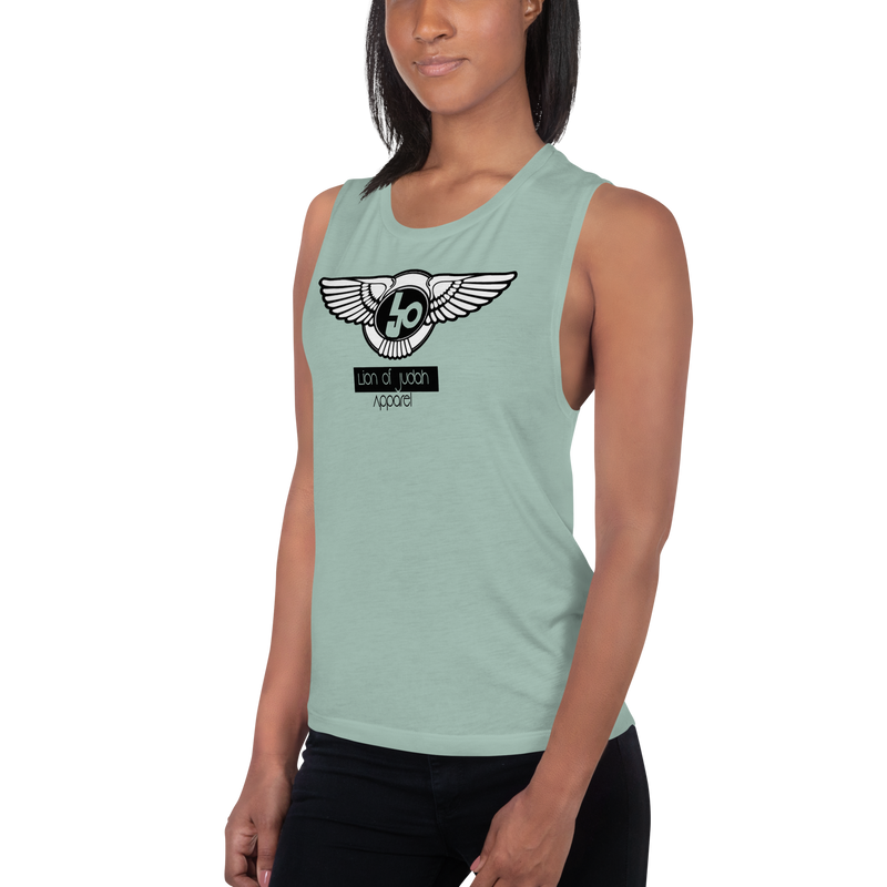 Lion Of Judah Logo Design Ladies’ V.1 Muscle Tank