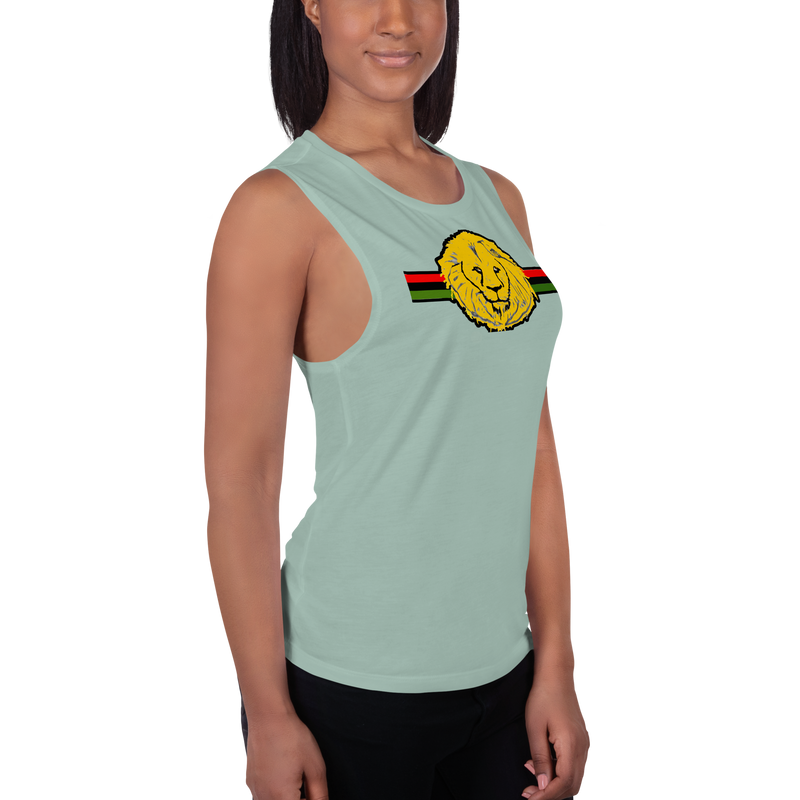 Lion Of Judah (R.B.G) Red Black Green Design Ladies’ Muscle Tank