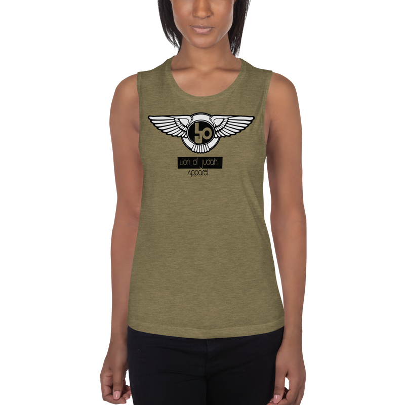 Lion Of Judah Logo Design Ladies’ V.1 Muscle Tank