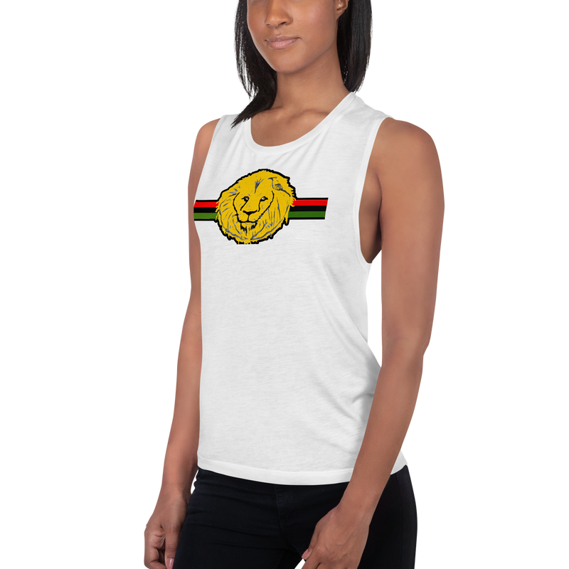 Lion Of Judah (R.B.G) Red Black Green Design Ladies’ Muscle Tank