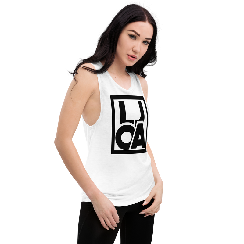 Lion Of Judah Apparel Black new Logo Ladies’ Muscle Tank