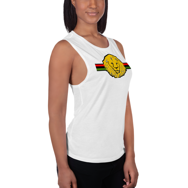 Lion Of Judah (R.B.G) Red Black Green Design Ladies’ Muscle Tank