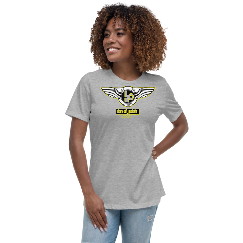 Lion Of Judah Wingz Yellow logo Women's Relaxed T-Shirt